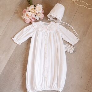 Ribbon Ruffle Smocked Take Me Home Gown Feltman Brothers Friedknit Preemie NWOT